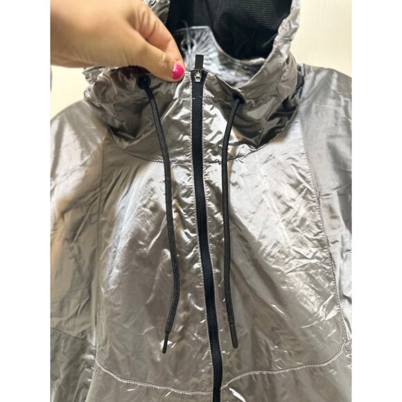 ZYIA Windbreaker Jacket Womens XXL Gray Silver Hoodie Lightweight Workout Pocket - Picture 14 of 16